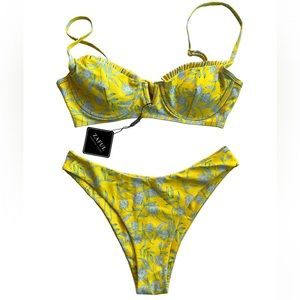 NWT Zaful yellow two piece bikini